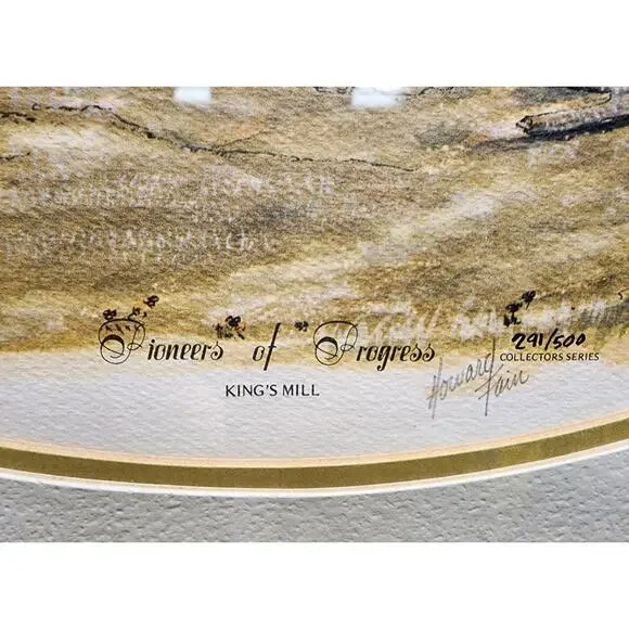 Vintage Howard Fain “King’s Mill” 1976 #291/500 Signed, Framed Print, Oval Matte